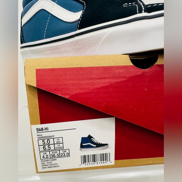 VANS Sk8-Hi Unisex Navy Canvas Skater Shoes Men’s 5/Women’s 6.5  New in … - Picture 7 of 12